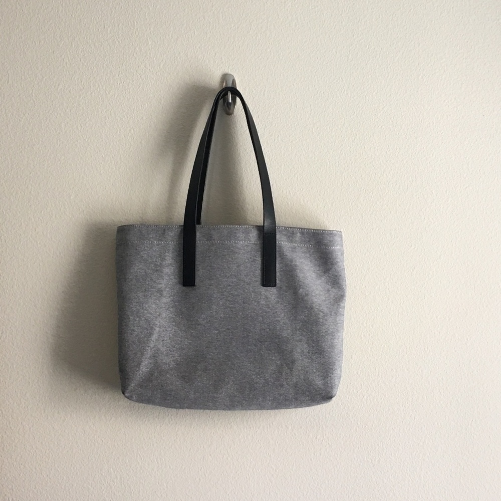 Everlane Twill Tote Reverse Denim Black leather